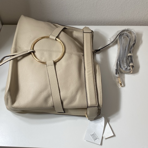 MELROSE AND MARKET pebbled leather hobo shoulder bag with crossbody strap white - Picture 5 of 15